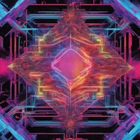 an abstract image of a colorful geometric design